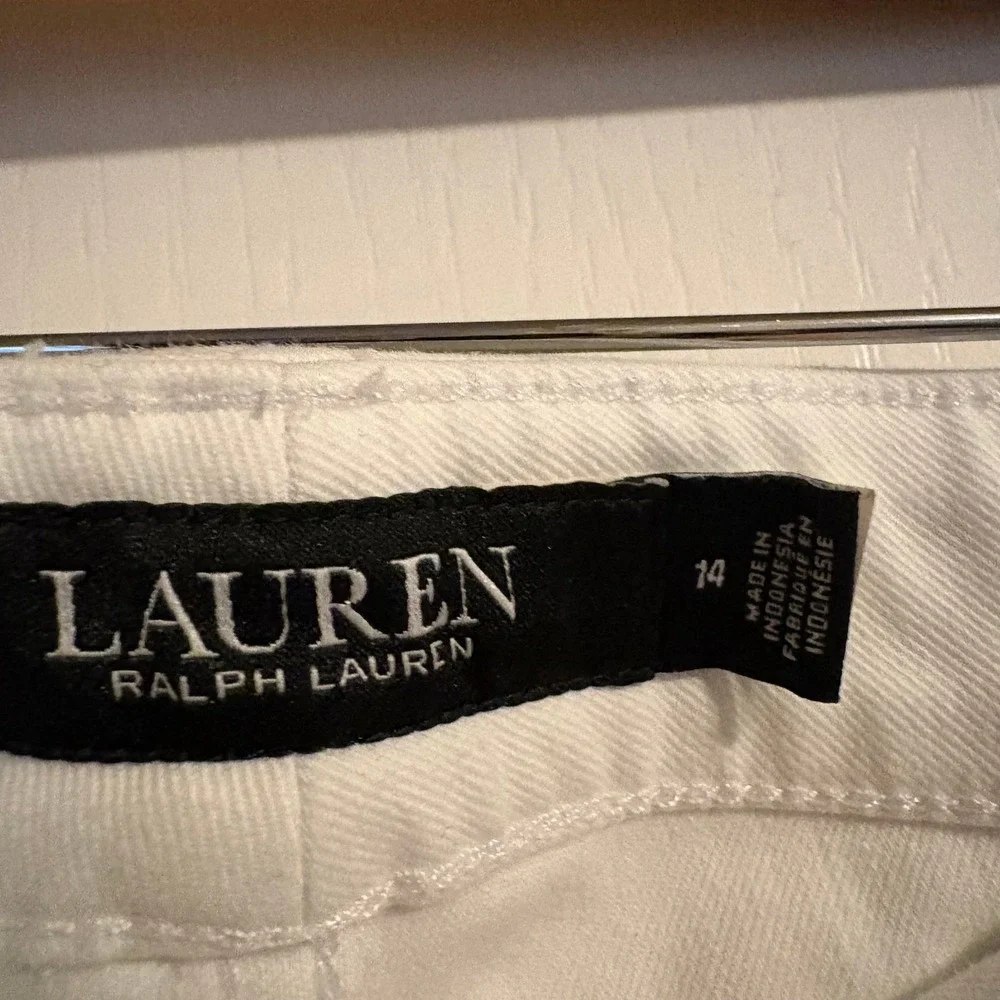 Lauren Ralph Lauren Womens White Straight Leg Denim Jeans Size 14‎
